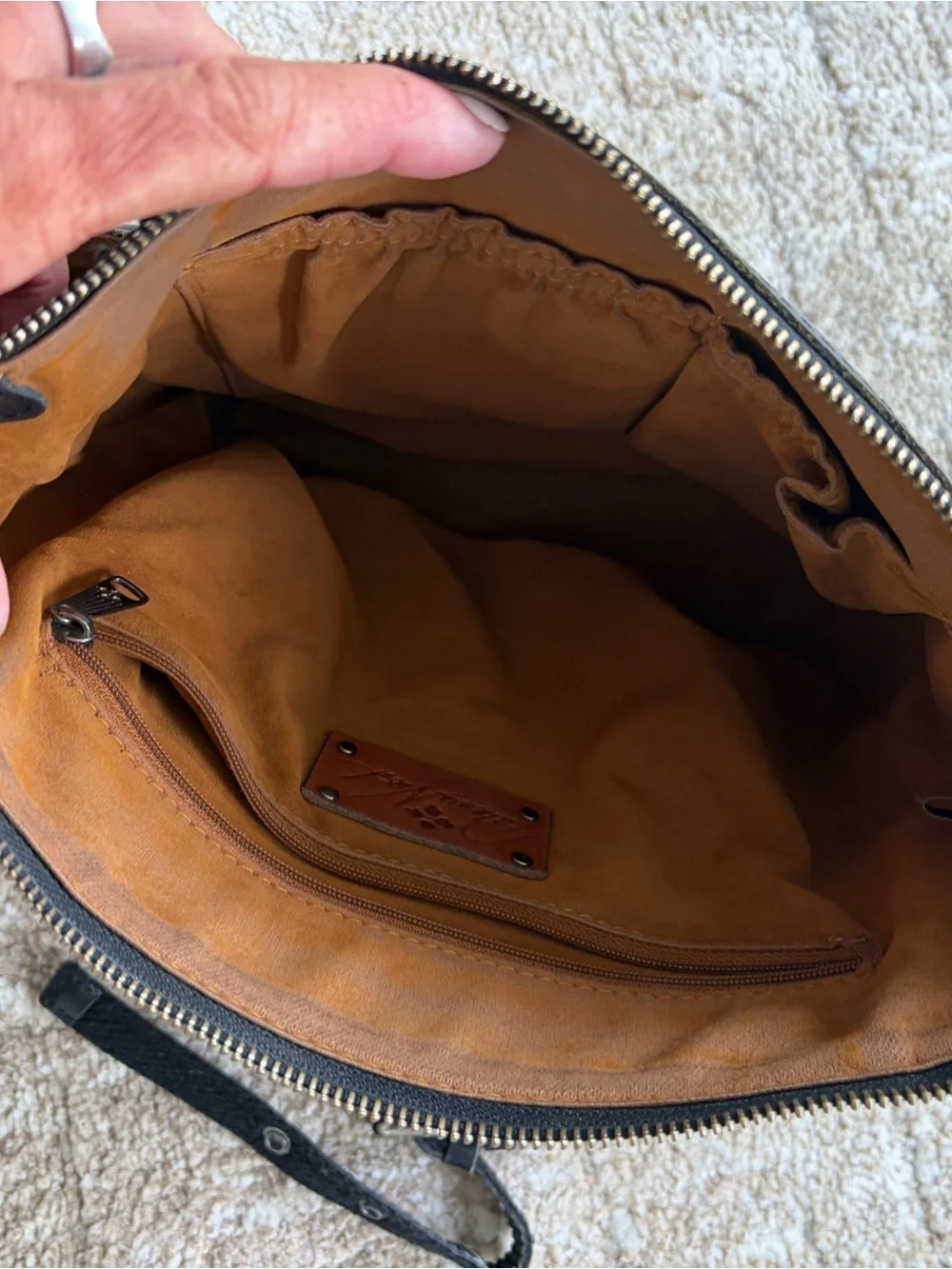 Patricia Nash Black Leather Crossbody Bag